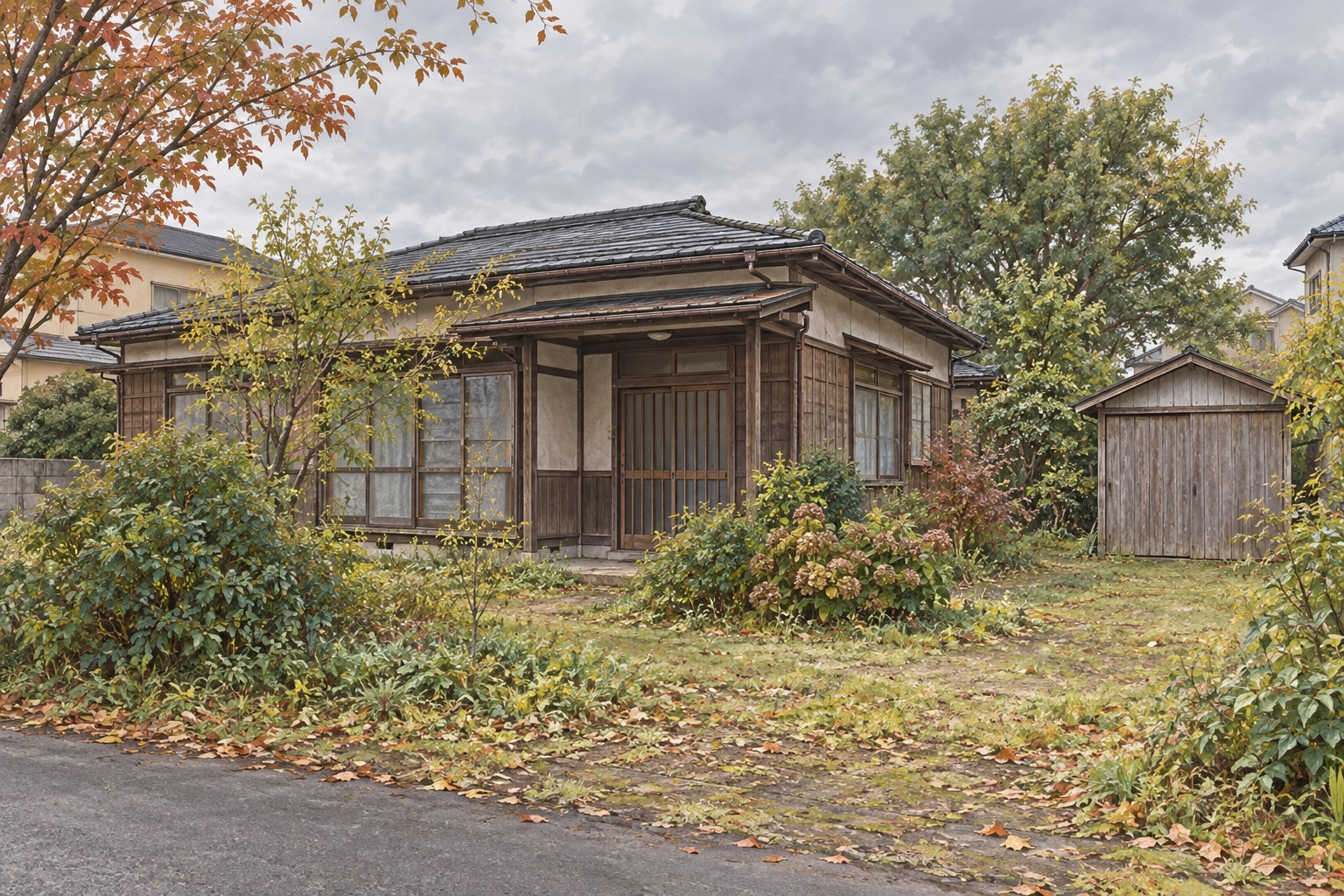 AI-generated conceptual illustration of a generic timber house in Akita; not the actual property