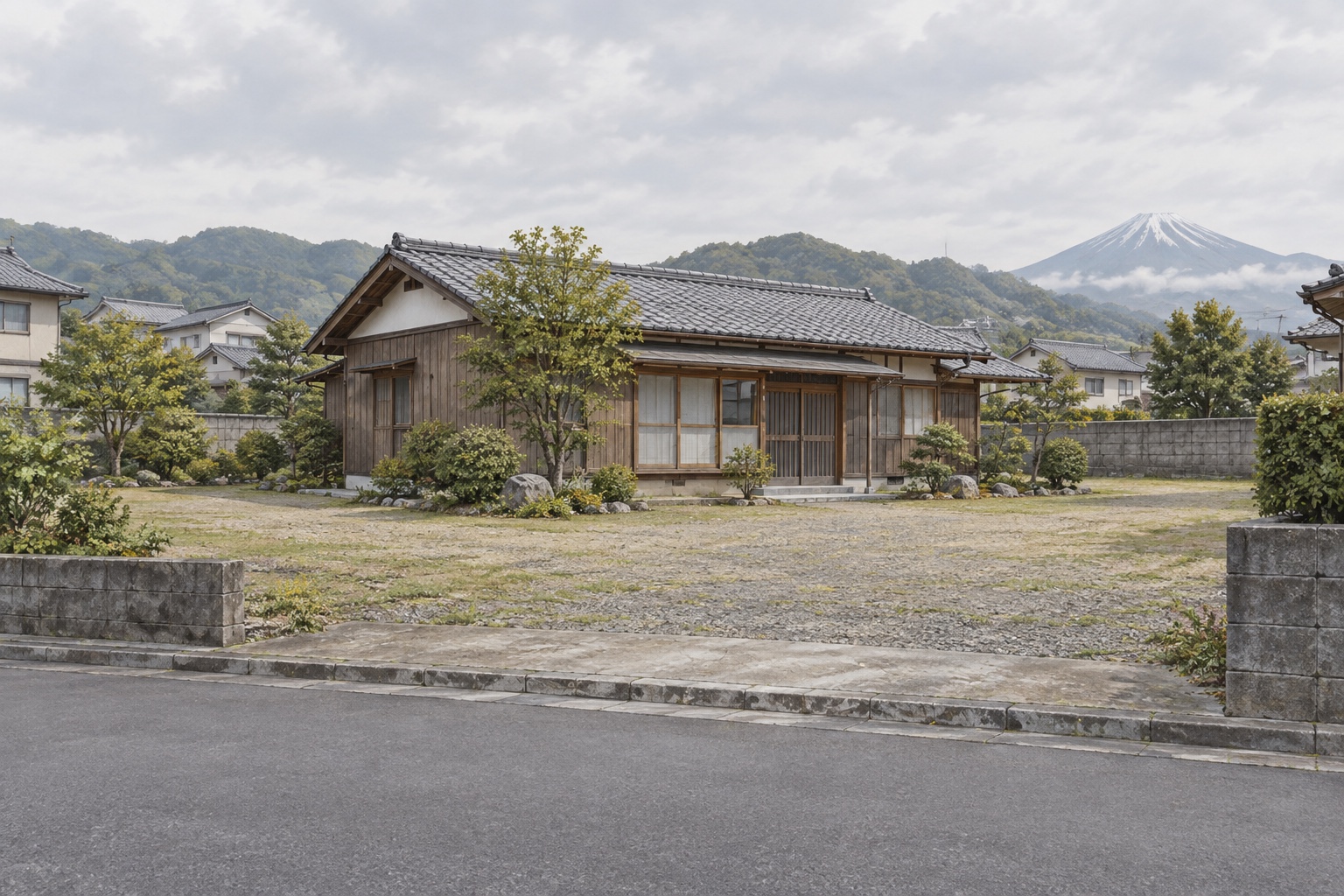 AI-generated conceptual illustration of a generic single-storey Japanese house; not the actual property