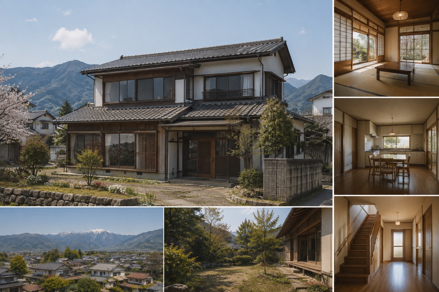 AI-generated conceptual illustration of a generic older timber house in Matsumoto; not the actual property