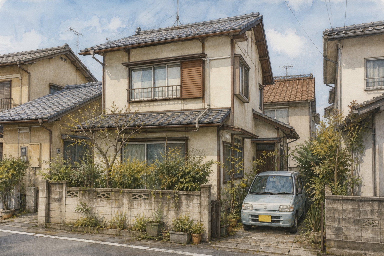 AI-generated conceptual illustration of a renovated five-room city house in Tottori; not the actual property